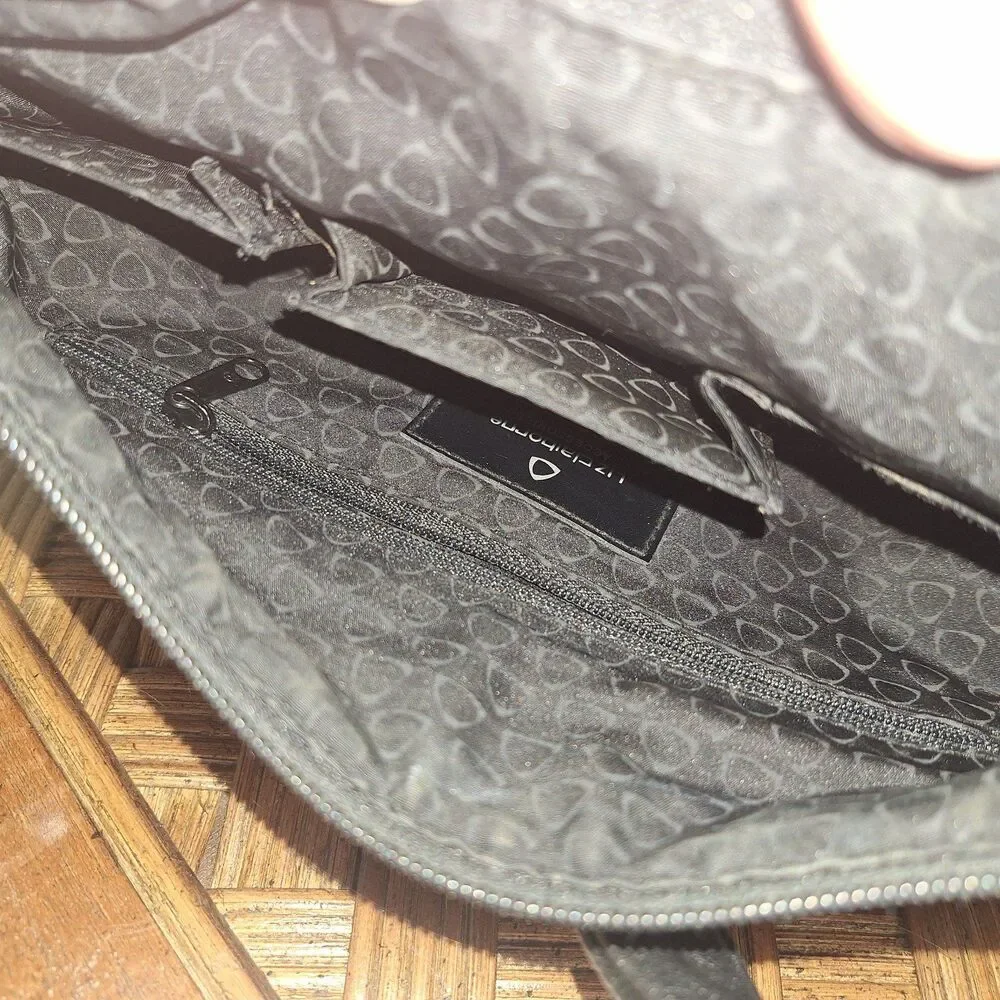 Liz Claiborne Crossbody Handbag Black Purse Pocketbook Y2K Shoulder Bag Roomy
